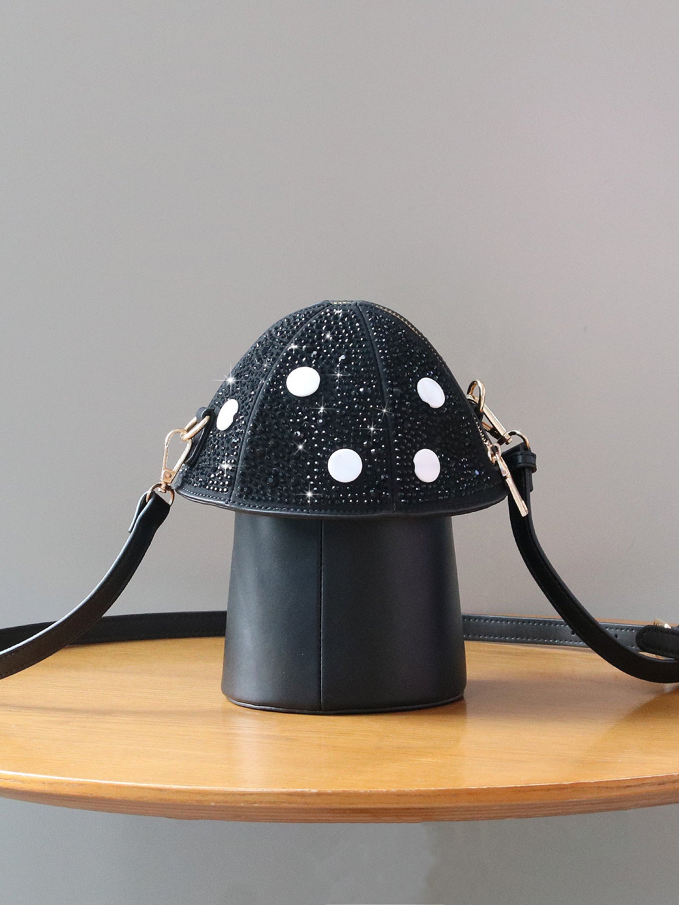 Mushroom Sparkle: Cute Fashion Diamond Cross-Shoulder Bag