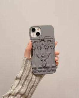 Heavenly Touch: 3D Angel Silicone Soft Phone Case - Retro French Design