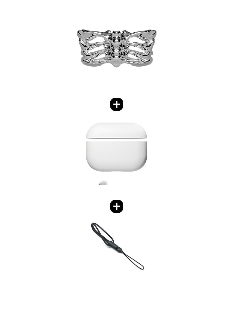 Silver Bones: Electroplated Metal Coated AirPods Case