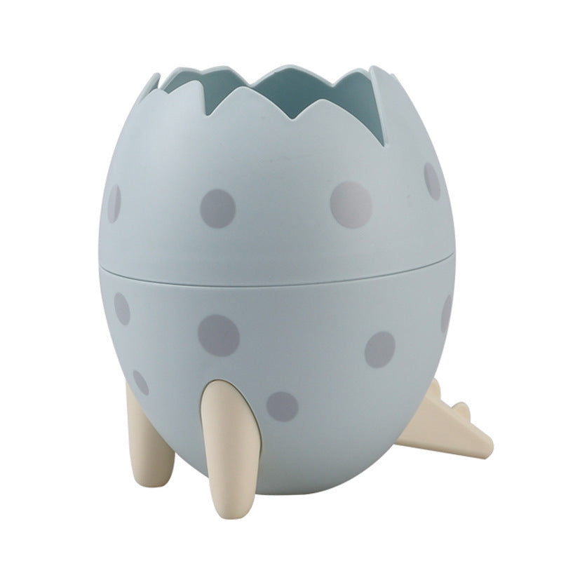 Dino Desk Buddy: Egg-Shaped Dinosaur Storage Box for Pens, Makeup Brushes, and More
