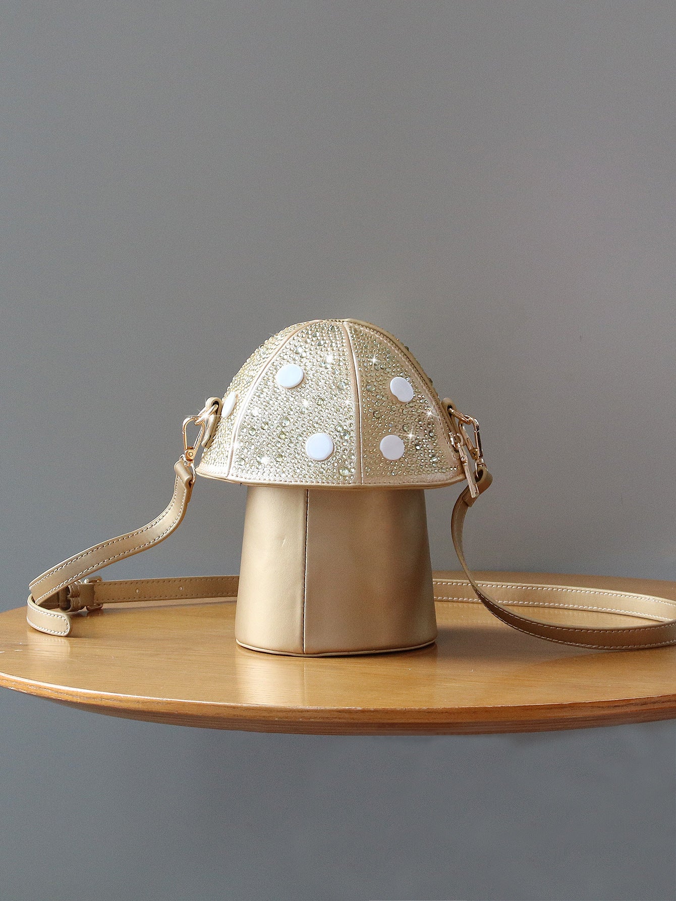 Mushroom Sparkle: Cute Fashion Diamond Cross-Shoulder Bag