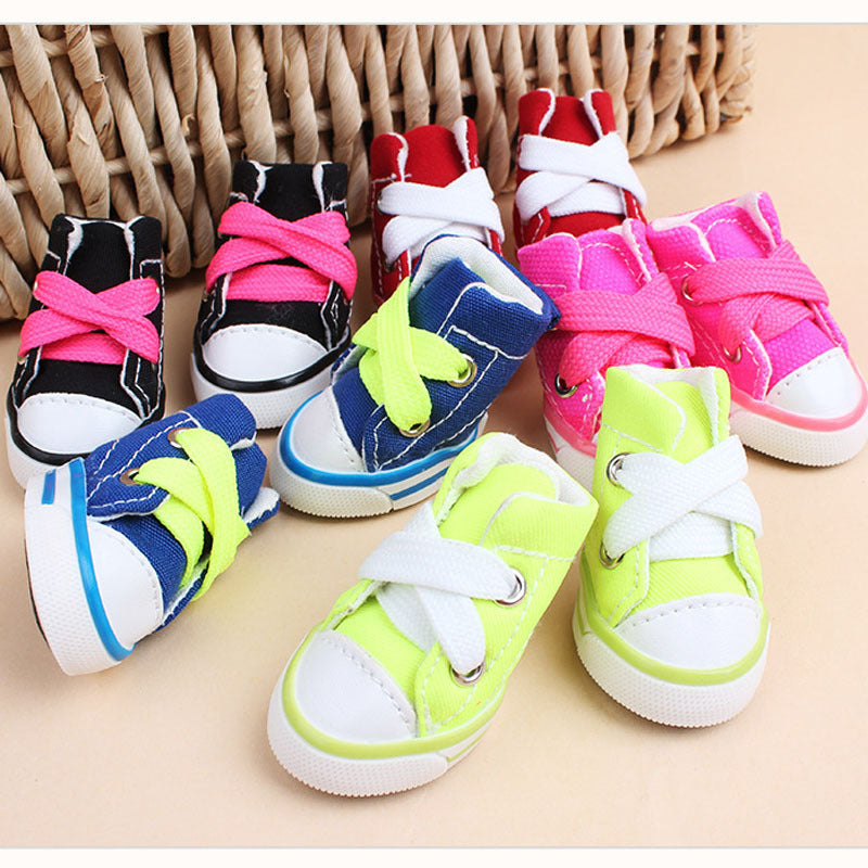 Colourful Paws: Canvas Pet Shoes for Small Dogs