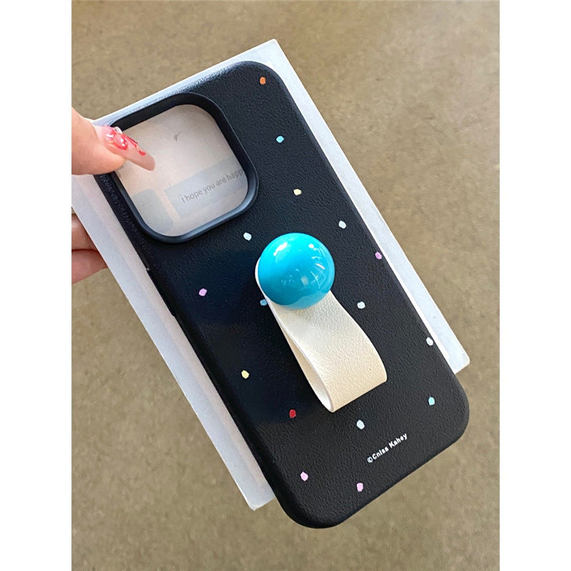 Polka Joy: All-Inclusive Phone Case with Ring Holder