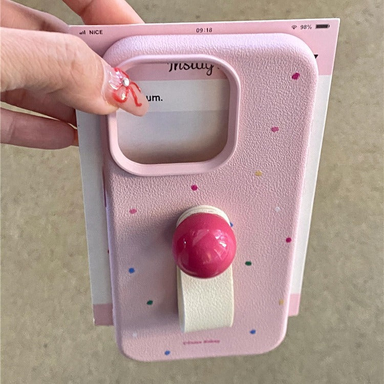 Polka Joy: All-Inclusive Phone Case with Ring Holder
