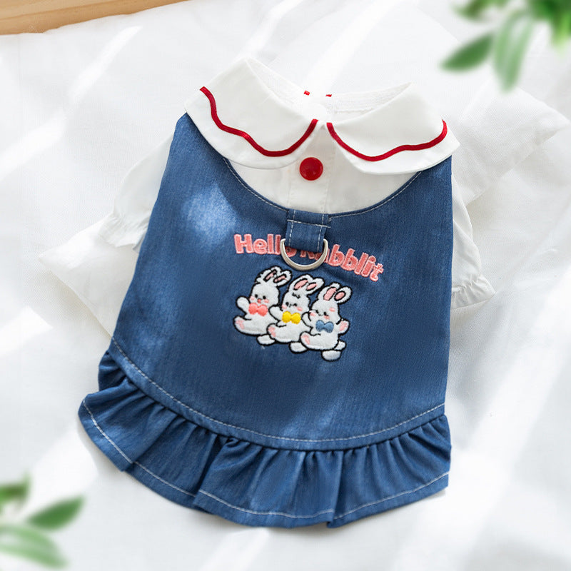 Classic Cool: Thin Denim Dress for Small Dogs and Cats