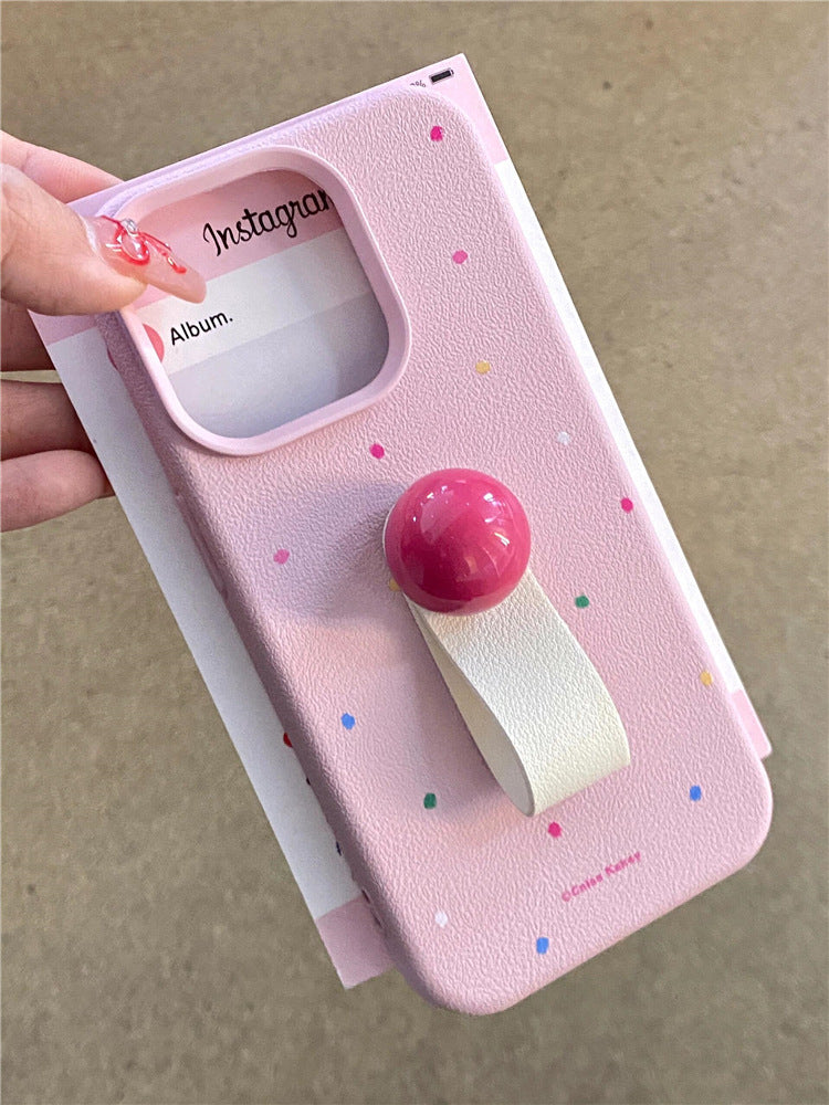 Polka Joy: All-Inclusive Phone Case with Ring Holder