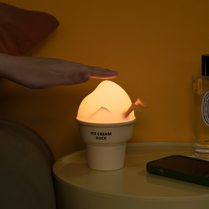 Sweet Dreams: Ice Cream Duck-Themed Small Night Lamp with USB Charging