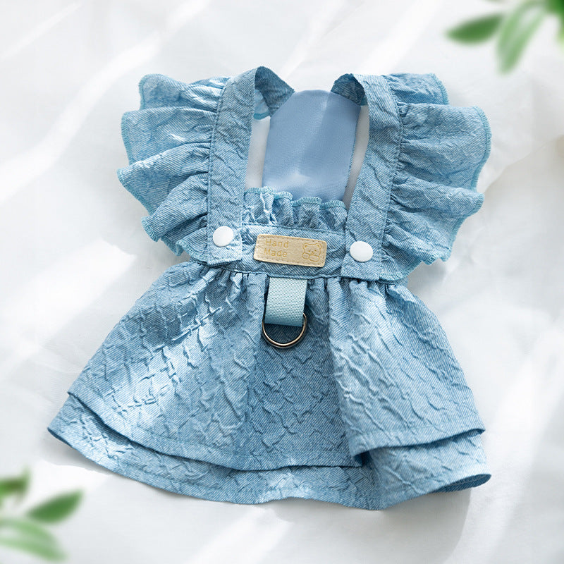 Classic Cool: Thin Denim Dress for Small Dogs and Cats