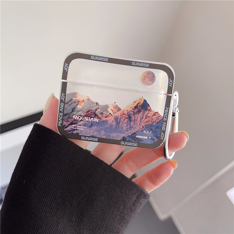 Mountain Mist: Snowy Landscape Silicone AirPods Case
