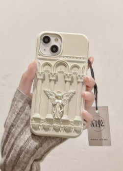 Heavenly Touch: 3D Angel Silicone Soft Phone Case - Retro French Design