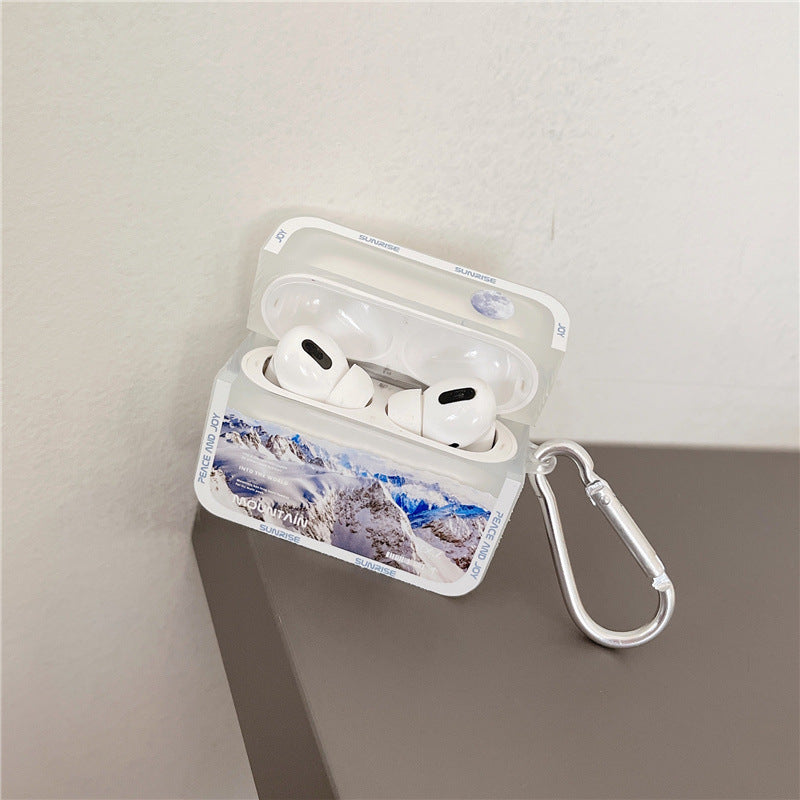 Mountain Mist: Snowy Landscape Silicone AirPods Case