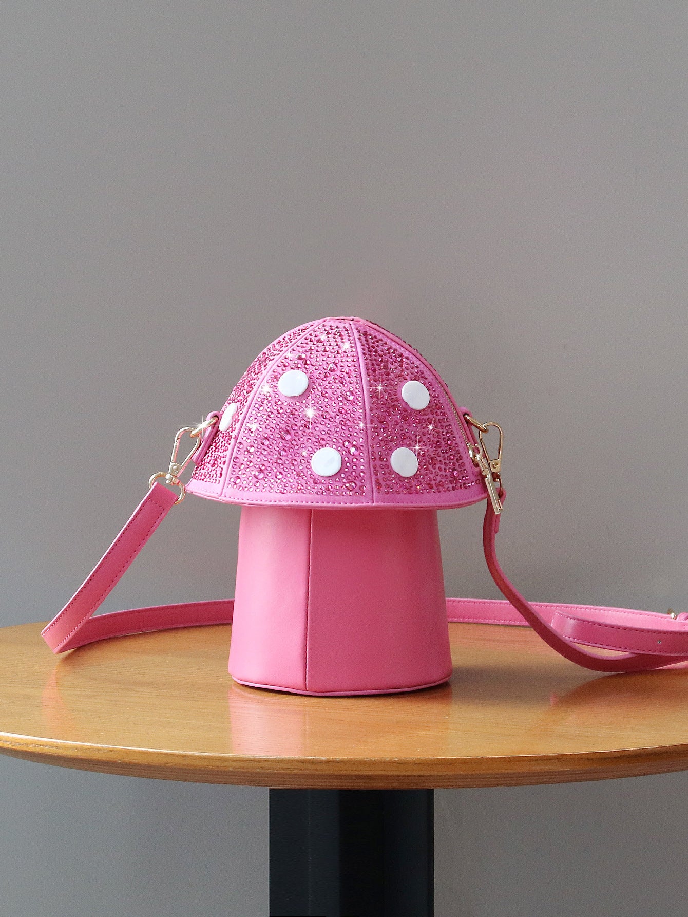 Mushroom Sparkle: Cute Fashion Diamond Cross-Shoulder Bag
