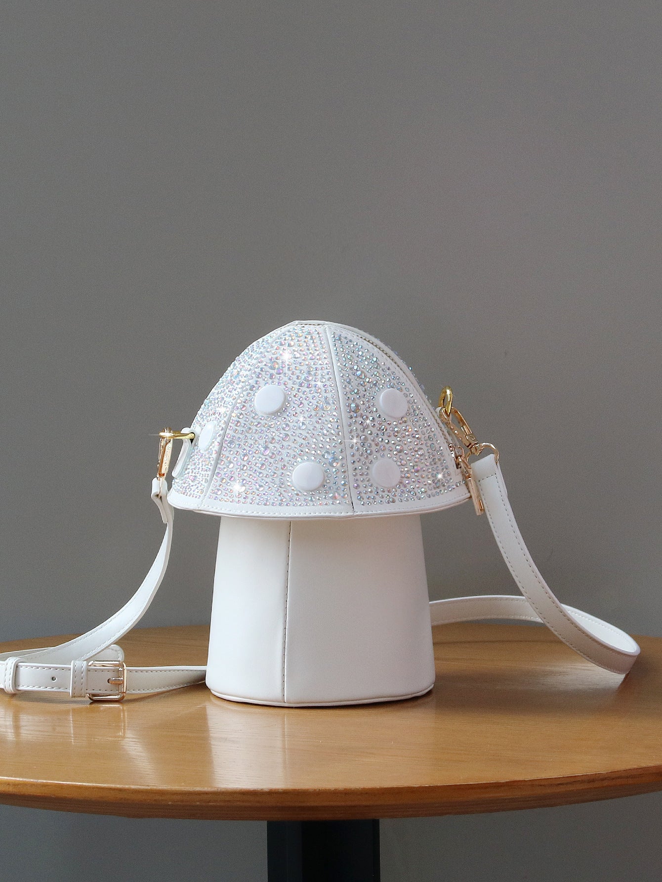 Mushroom Sparkle: Cute Fashion Diamond Cross-Shoulder Bag