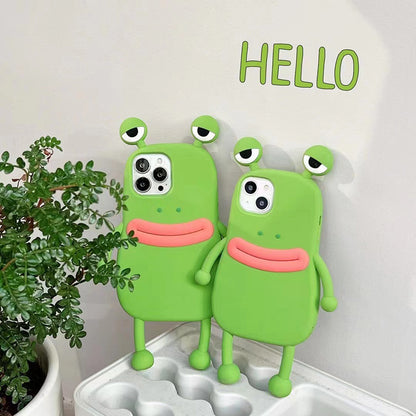 Hoppy Protector: 3D Frog Silicone Phone Case