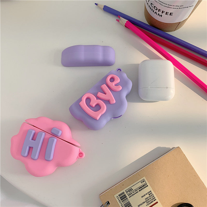 Cloud Conversations: Hi Bye Pink and Purple AirPods Cover