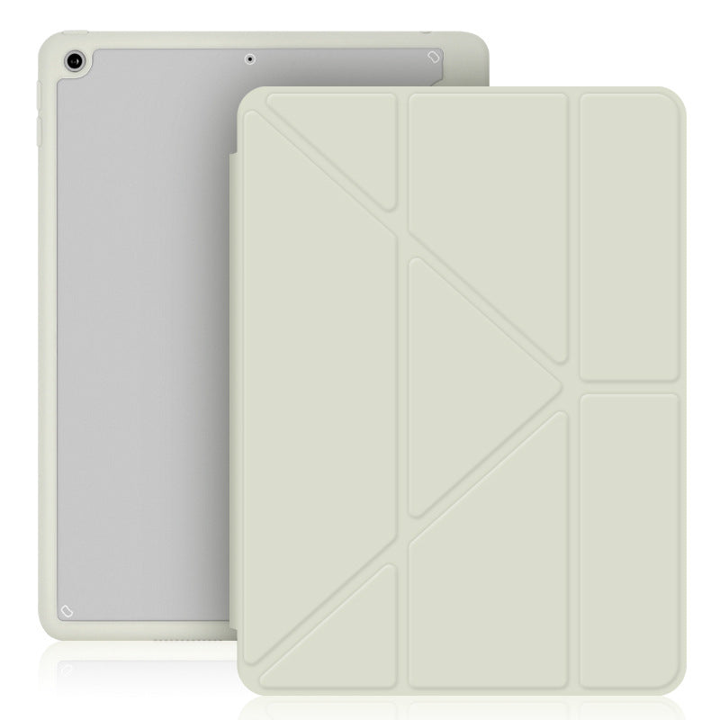 Fold Guard: Acrylic Y-Folding Soft Leather Case with Pen Slot for iPad