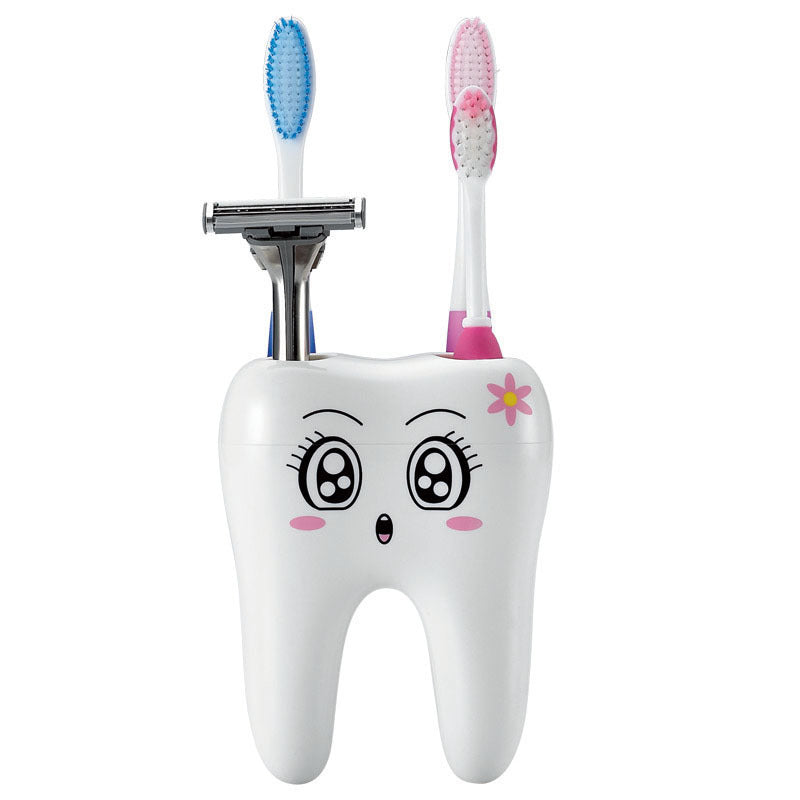 Toothy Grin: Cartoon Tooth-Shaped Toothbrush Holder