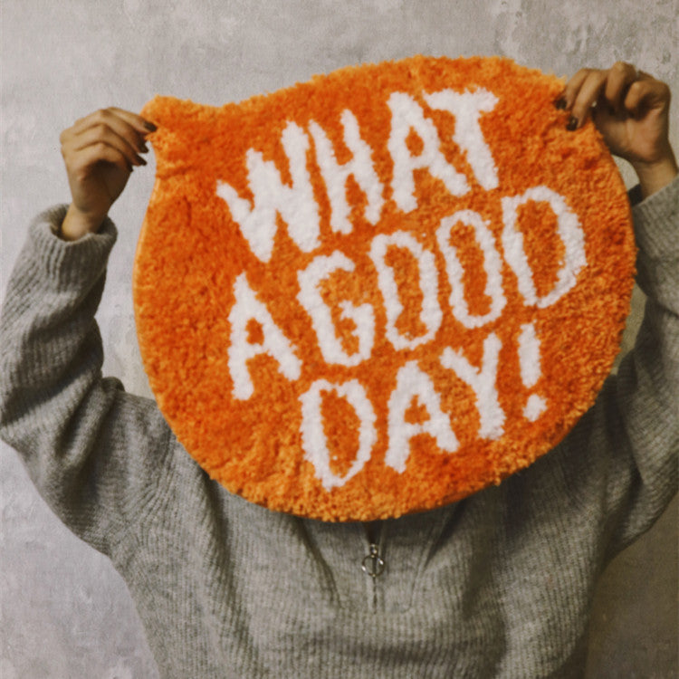 Sunny Start: 'What a Good Day' Creative Absorbent Bathroom Carpet