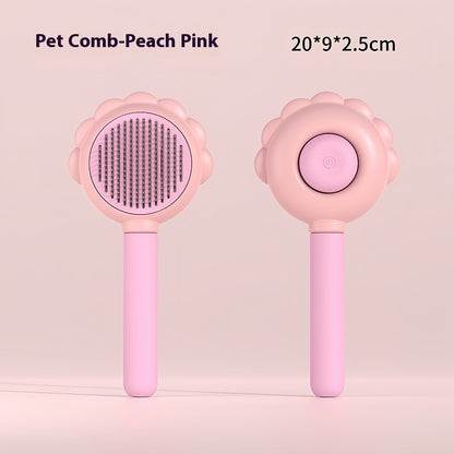 Clean & Spray: 2-in-1 Self-Cleaning Dog Brush with Hair Removal Comb and Spray