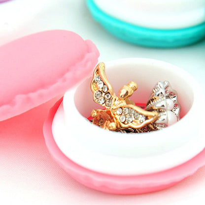 Tiny Treasures Keeper: Macaron Mini Storage Case for Jewelry & Trinkets