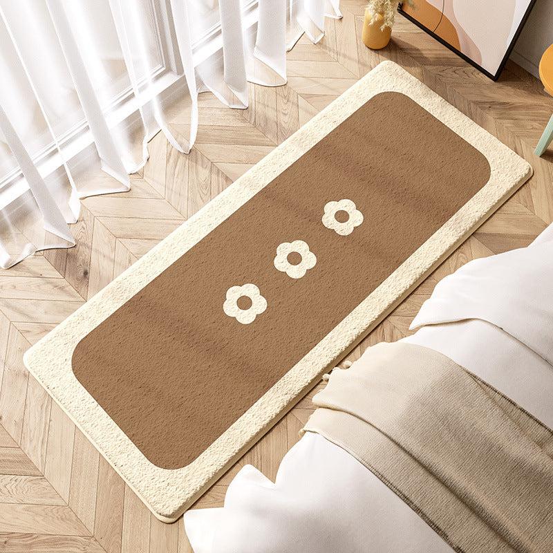 Snug Strip: Charming Bedside Rug for Cozy Bedrooms