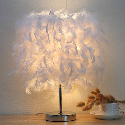 Feathered Whispers: Cute Feather Bedroom Night Light