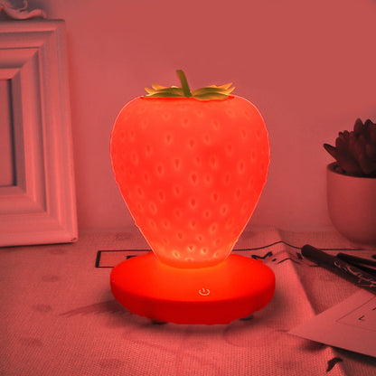 Sweet Strawberry Nightlight: USB Chargeable with Three Brightness Settings