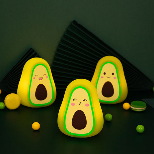 Avocado Glow: Cute Cartoon USB Charging Silicone Lamp