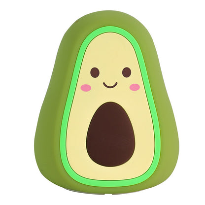 Avocado Glow: Cute Cartoon USB Charging Silicone Lamp