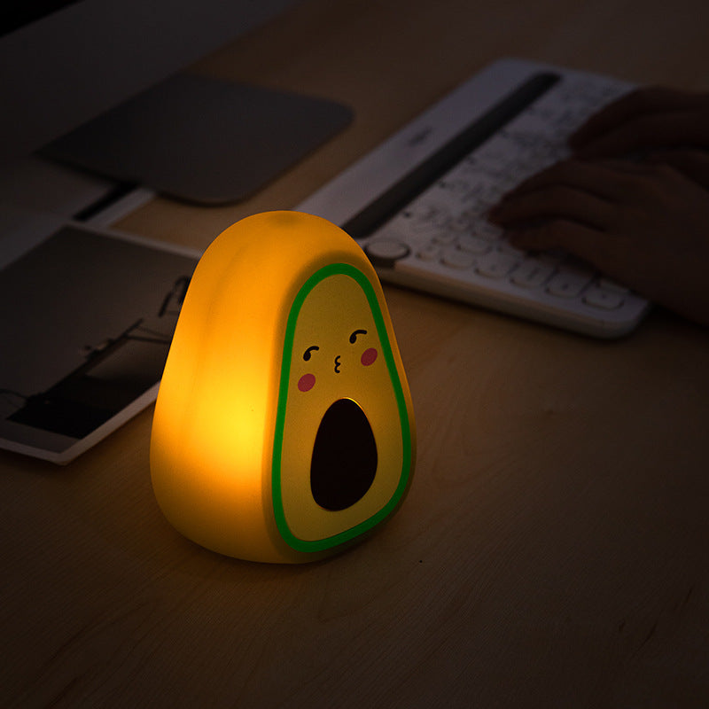 Avocado Glow: Cute Cartoon USB Charging Silicone Lamp