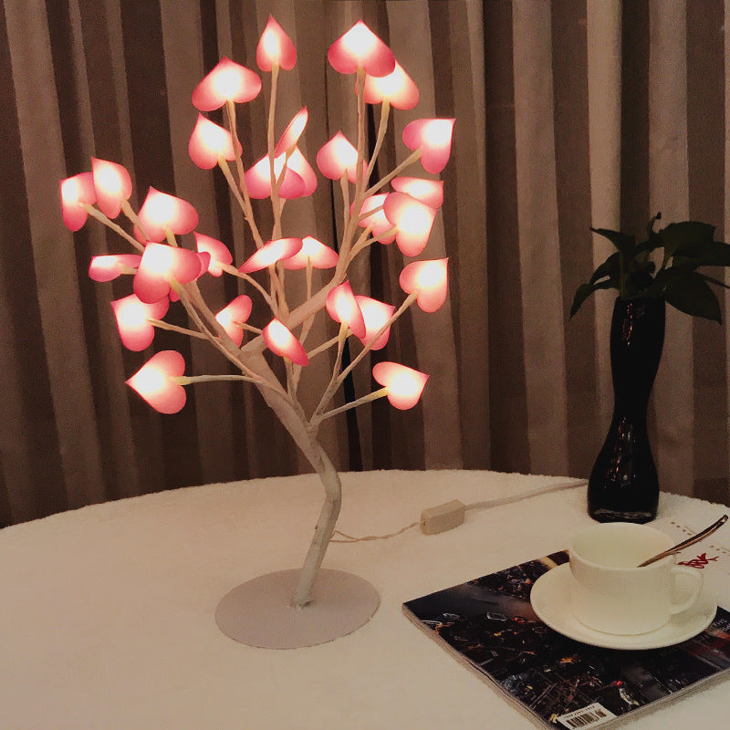 Love Arbor: Heart Tree-Shaped Bedroom Lamp with USB Charging