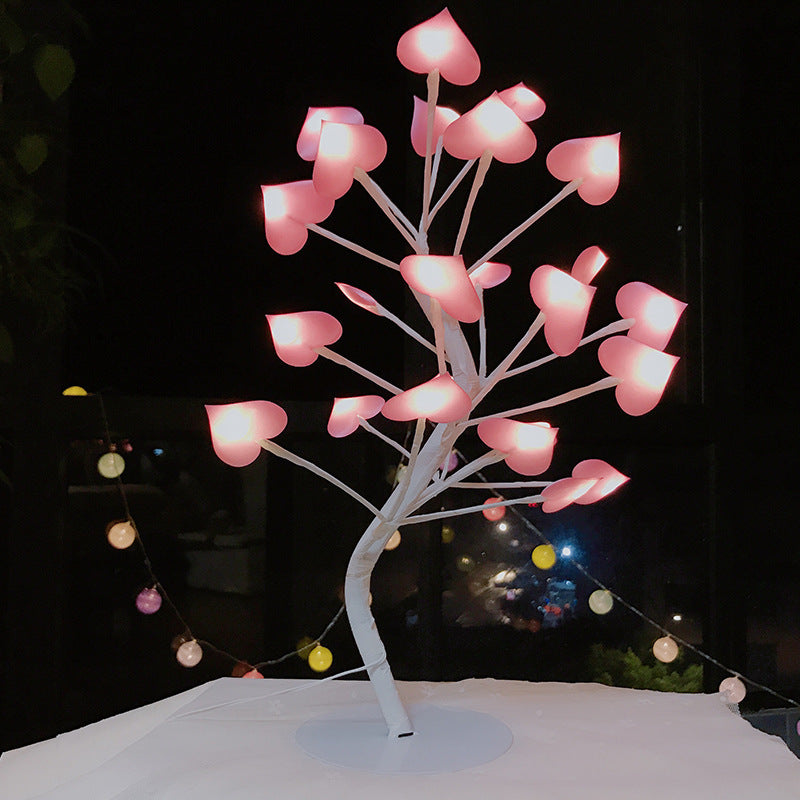 Love Arbor: Heart Tree-Shaped Bedroom Lamp with USB Charging