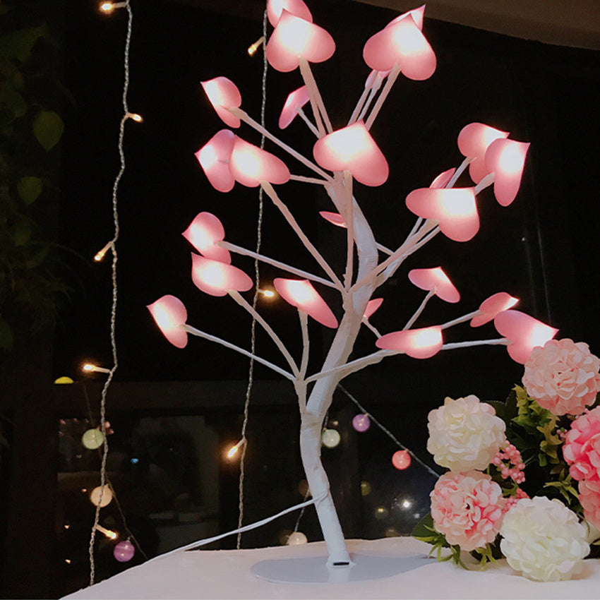 Love Arbor: Heart Tree-Shaped Bedroom Lamp with USB Charging