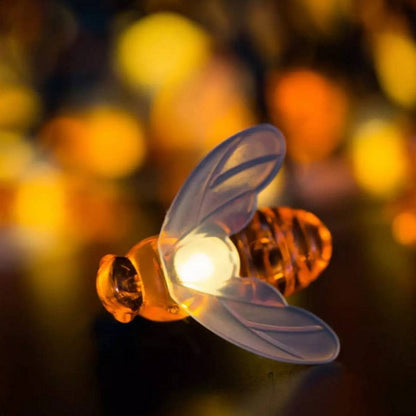 Buzzy Brights: Bee-themed LED Outdoor Solar String Lights"