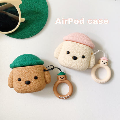 Puppy Cap: Cartoon Dog Hat AirPods Protective Case