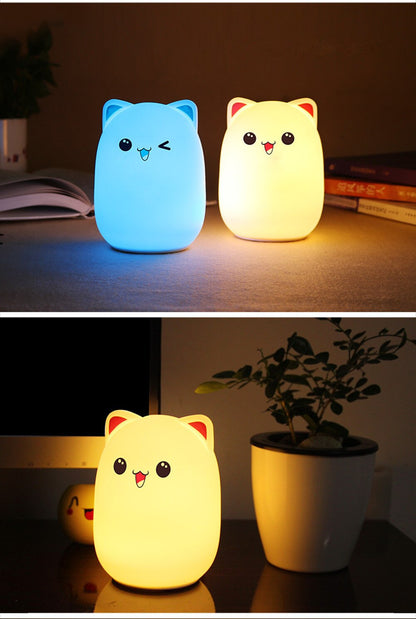 Color Pop: Cartoon Silicone Clap-Controlled Colourful Night Lamp