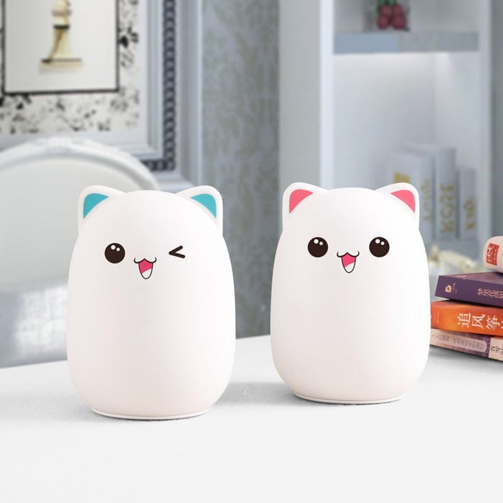 Color Pop: Cartoon Silicone Clap-Controlled Colourful Night Lamp