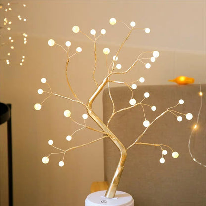 Starry Copper Twinkle: Wire Bedroom Light