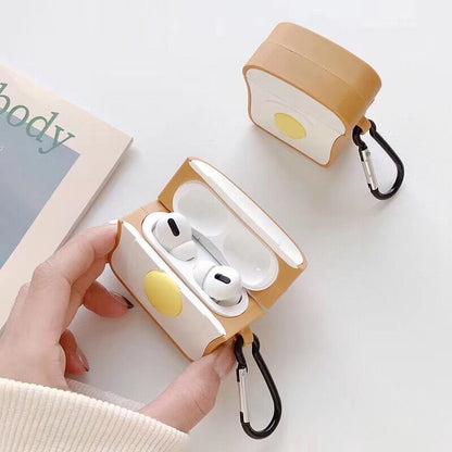 Breakfast Buddy: Bread and Egg Silicone AirPods Case