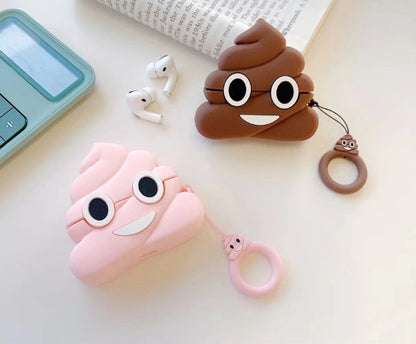 Playful Poop Emoji: Soft Silicone AirPods Cover