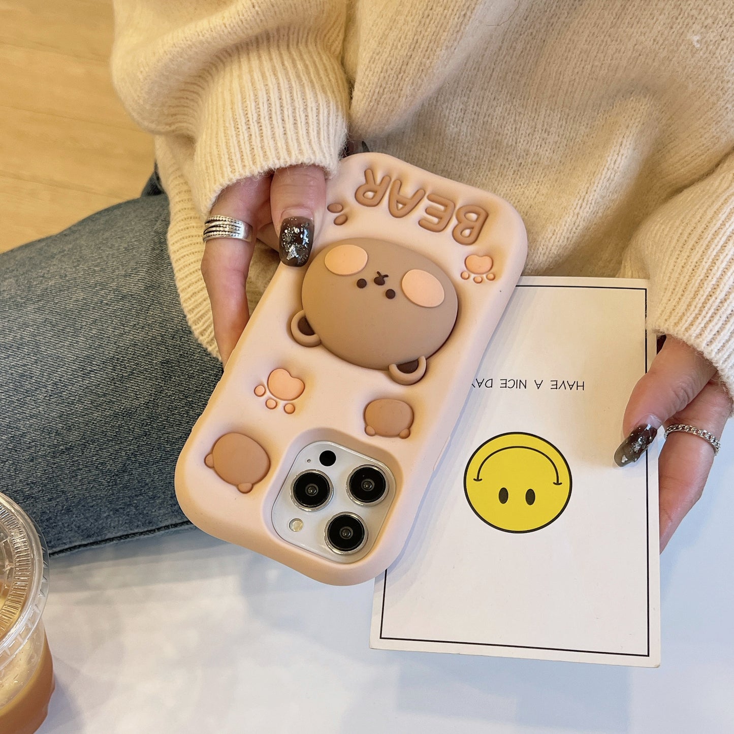 Un-bear-ably Cute: Adorable Silicone Phone Case with Bear Stand