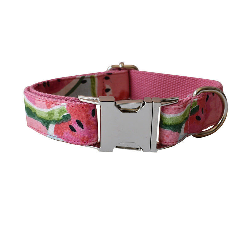 Melon Tails: Watermelon Print Cute Dog Collar and Leash