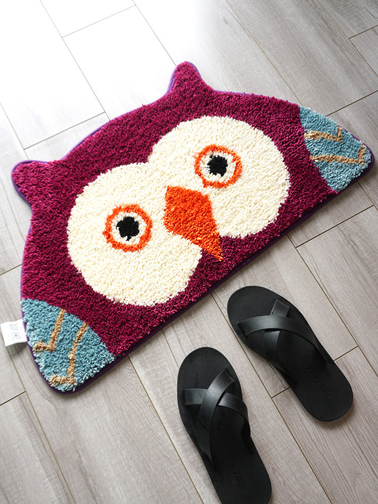 Feline Softness: Cute Cartoon Cat Puppy Semicircle Floor Mat