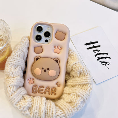 Un-bear-ably Cute: Adorable Silicone Phone Case with Bear Stand