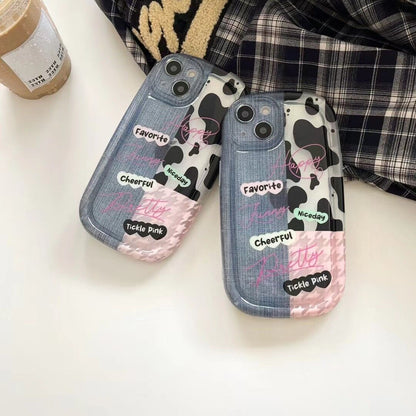 Chic Moo Patchwork: Playful Oval Phone Case