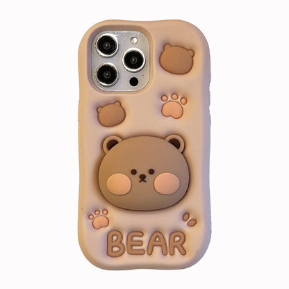 Un-bear-ably Cute: Adorable Silicone Phone Case with Bear Stand