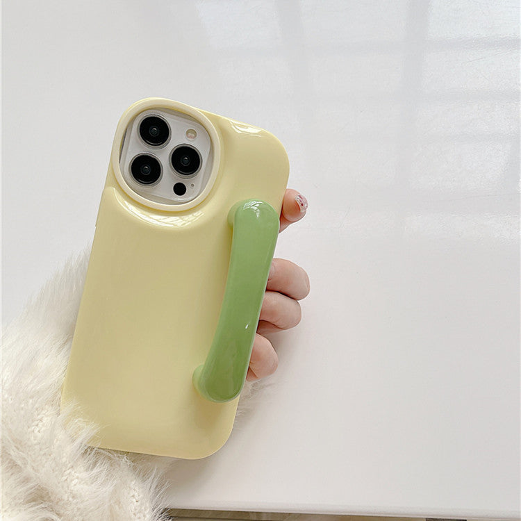 Sturdy Grip: Solid Handle Bracket Phone Case