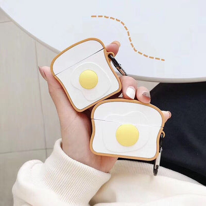 Breakfast Buddy: Bread and Egg Silicone AirPods Case