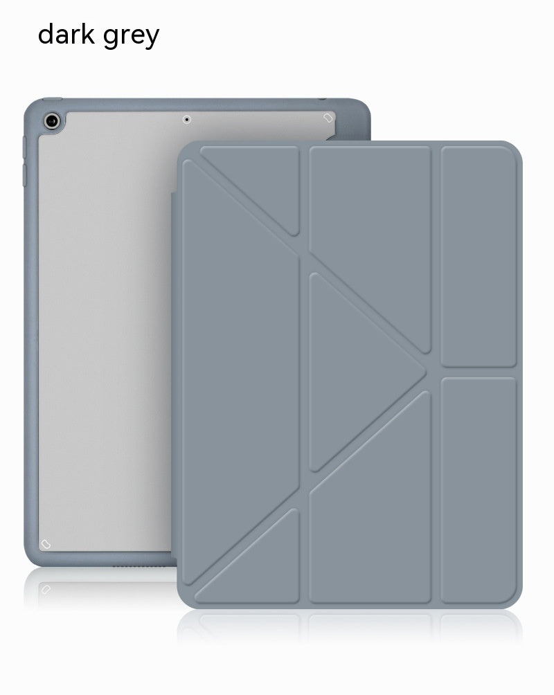 Fold Guard: Acrylic Y-Folding Soft Leather Case with Pen Slot for iPad