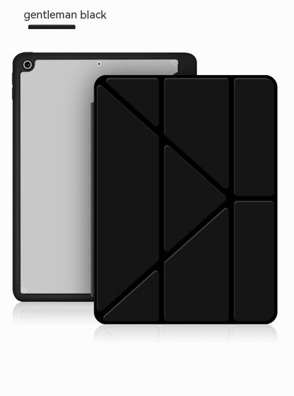 Fold Guard: Acrylic Y-Folding Soft Leather Case with Pen Slot for iPad